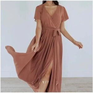 Baltic Born Kristina Maxi Dress Brown Dusty Rose Pink 2XL Plus Baby Shower